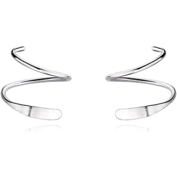 925 SterlingSilver Minimalist Crawler Earrings Wrap Cuff Earrings For Women Teen - Picture 1 of 7